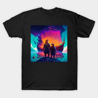 Viking Adventures on the Sea in Colour T-Shirt